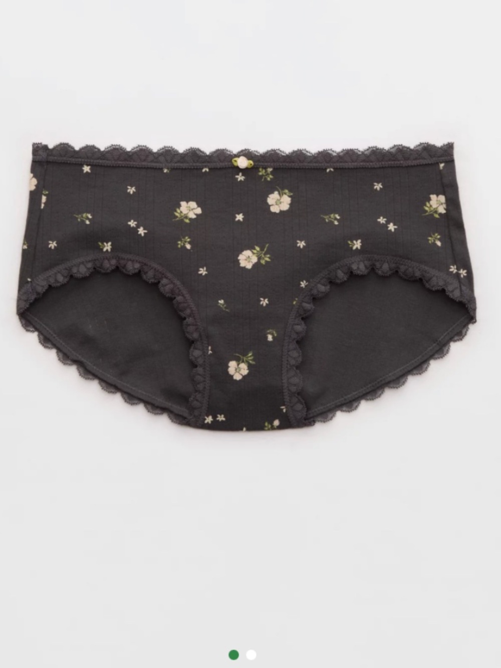 Aerie Grey Floral Pointelle Boybrief; Size Small, NWT